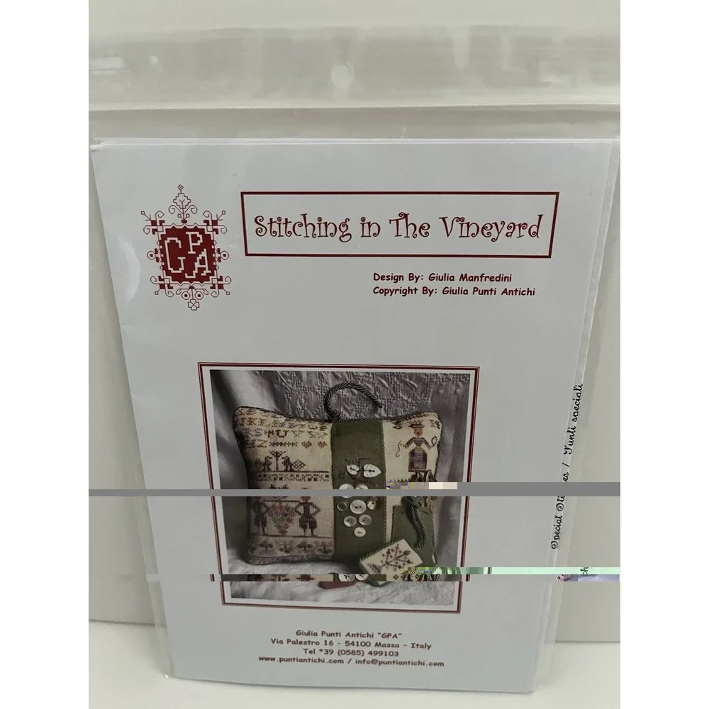 Giulia Punti Antichi GPA Stitching In The Vineyard Pillow Instructions Romy's